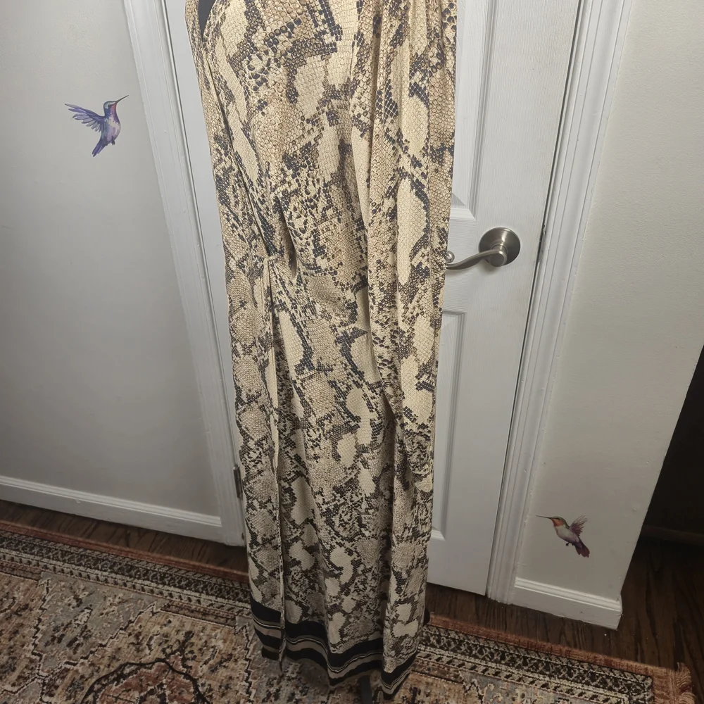 H&M Snakeskin Print Faux Wrap Maxi Dress Statement Y2K Size 12 - Picture 3 of 9